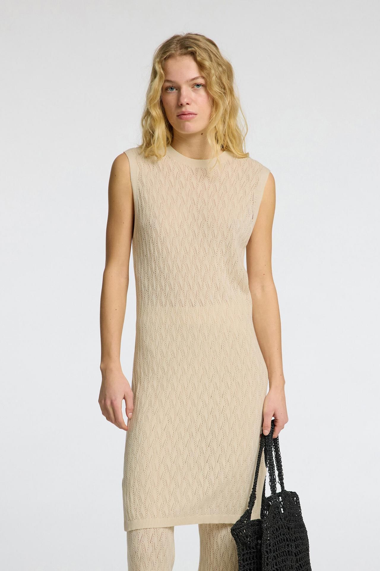 셀렉티드 니트 미디 원피스 6899449 GRIS