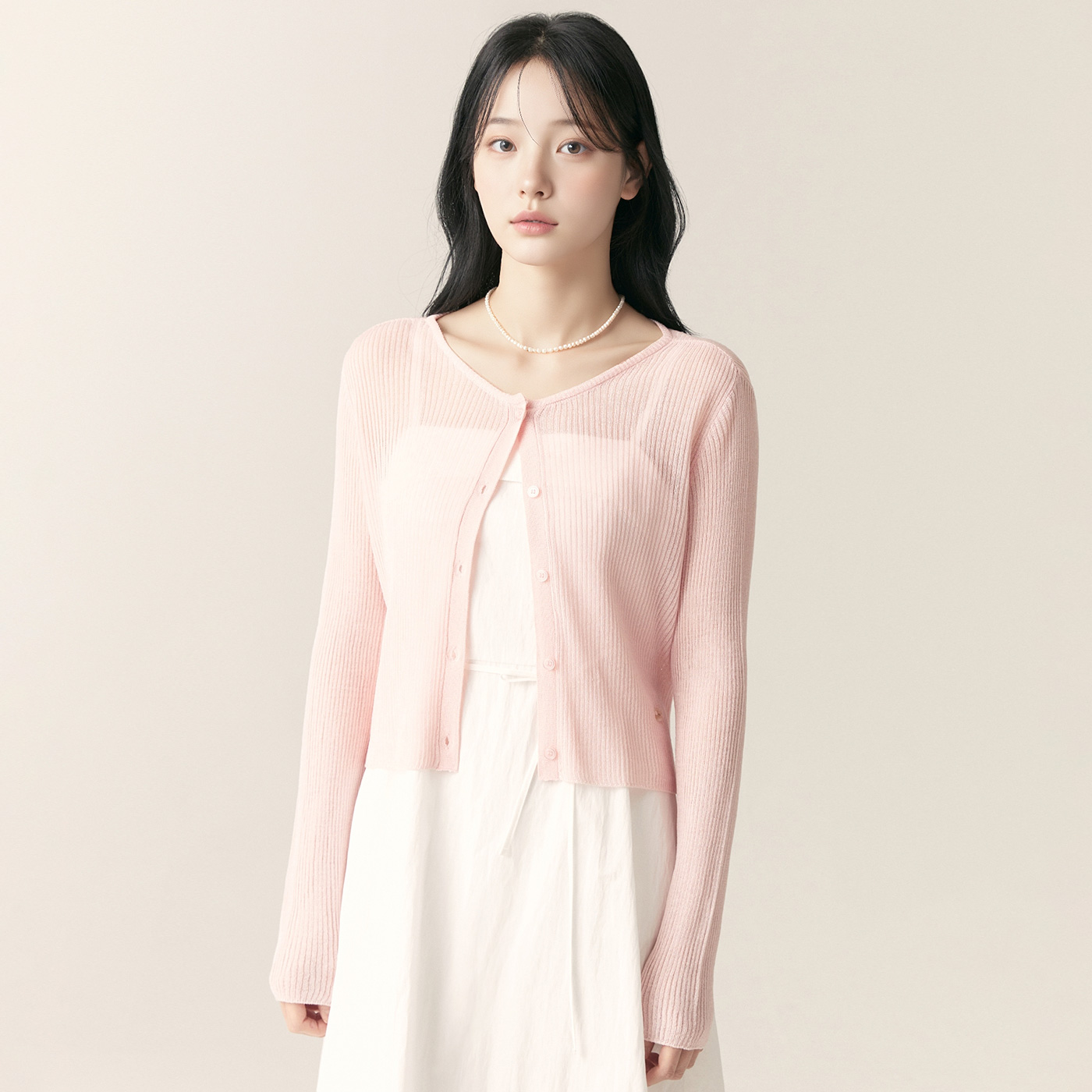 [N판매자배송] 로엠 올데이 라운드 긴팔 가디건 RMCKF25R97 - 상세 이미지 4
