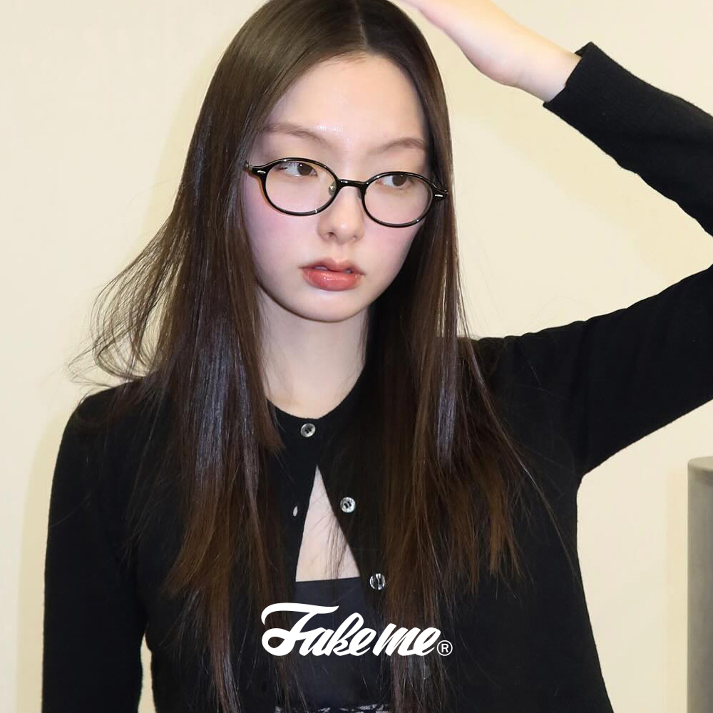 페이크미 케이트 얇은 뿔테 티타늄 콤비 코받침 가벼운 긱시크 오벌 안경 이미지 6