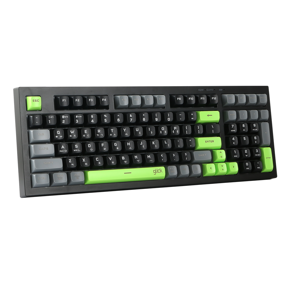 지클릭커 사일런스 M 무소음 풀윤활 무선 블루투스 키보드 방수 충격방지 Poker Green 98키, 멤브레인 - 상세 이미지 2