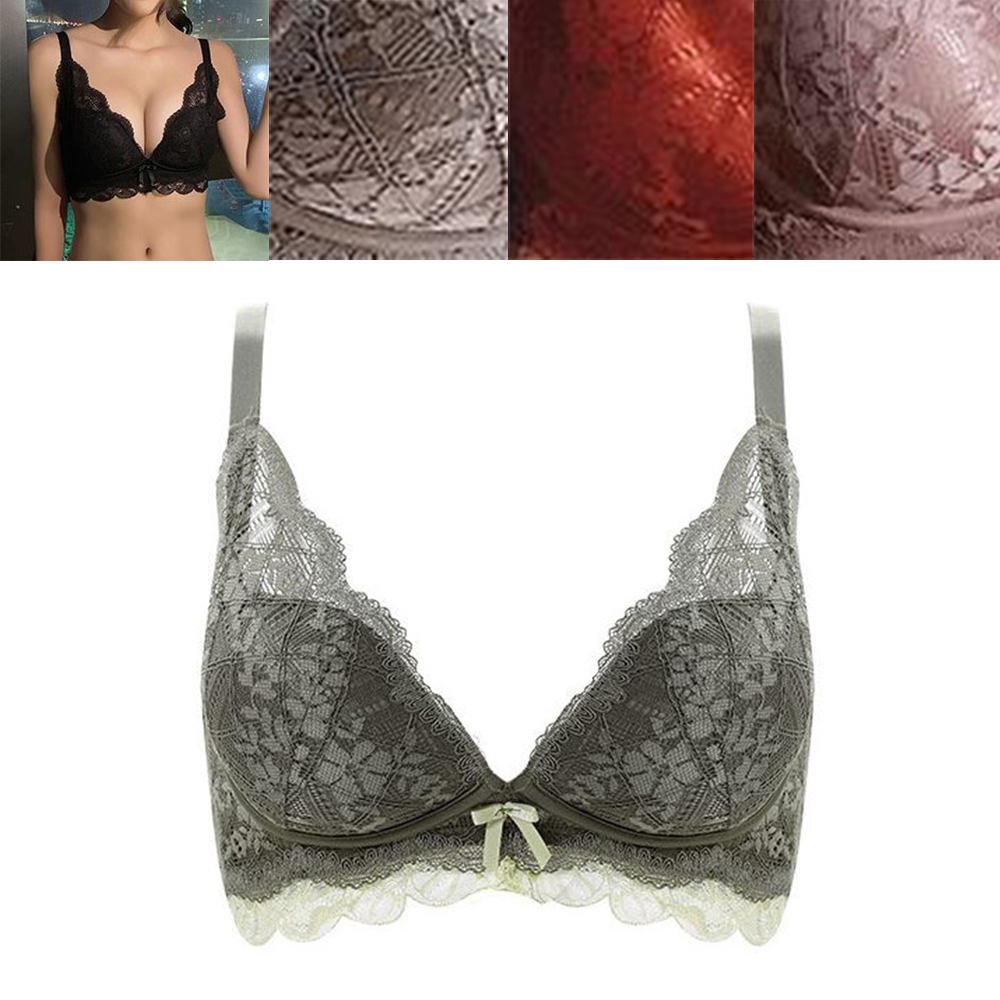 여성 레이스 브라 여자 볼륨업 노와이어 처짐방지 브레지어 - 상품 이미지