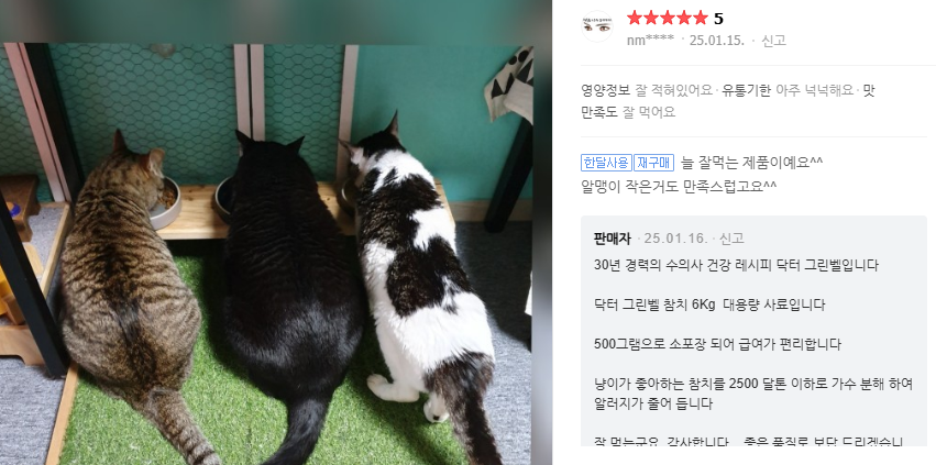 닥터그린벨 참치 저알러지 고양이 사료 6kg 가수분해 턱드름 눈물 - 상세 이미지 4