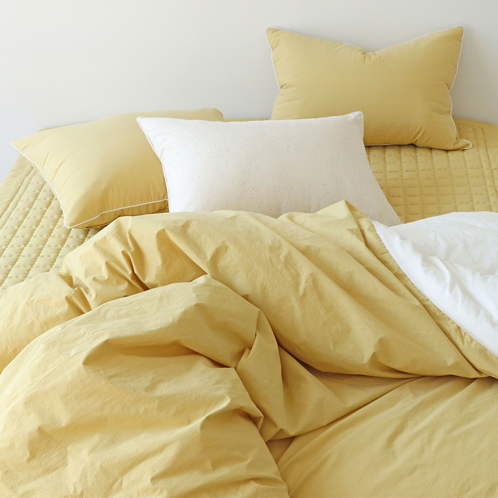 사각사각 먼지없는 바이오워싱 고밀도 순면 무지 호텔 침구 알러지케어 옥수수솜 차렵이불 SS