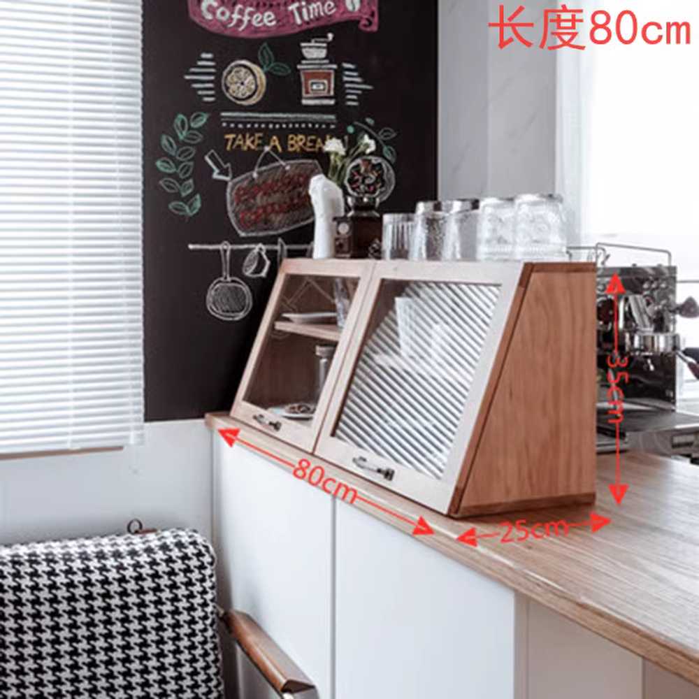 유리쇼케이스 원목 디저트 장 제과점 빈티지 맞춤장 40cm 2단 - 상세 이미지 5
