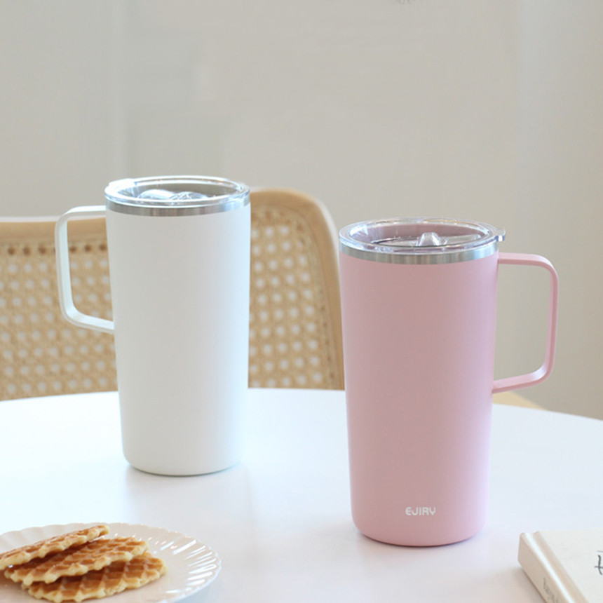 스텐머그컵 에지리 댄디 이중진공 핸들 텀블러 600ml, 딥그린 - 상세 이미지 2