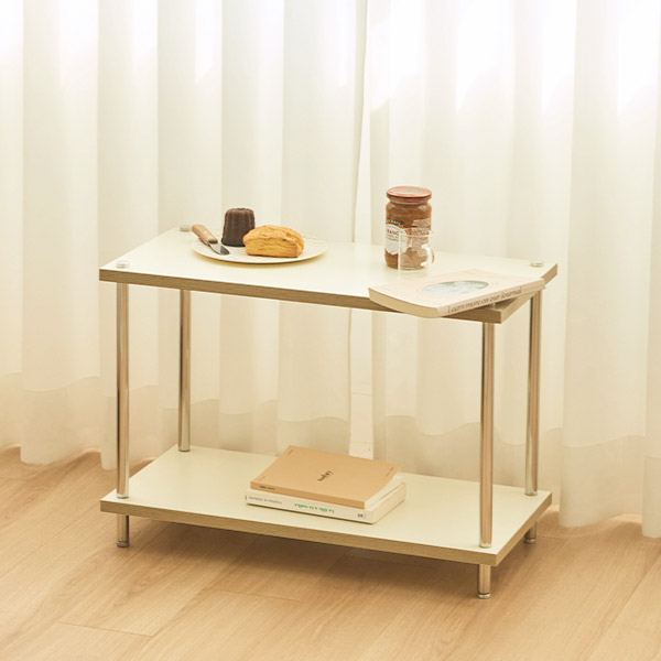 스칸디아 플랫라인 600 스틸 선반장 진열장 600X300X432mm, 2단, 아이보리