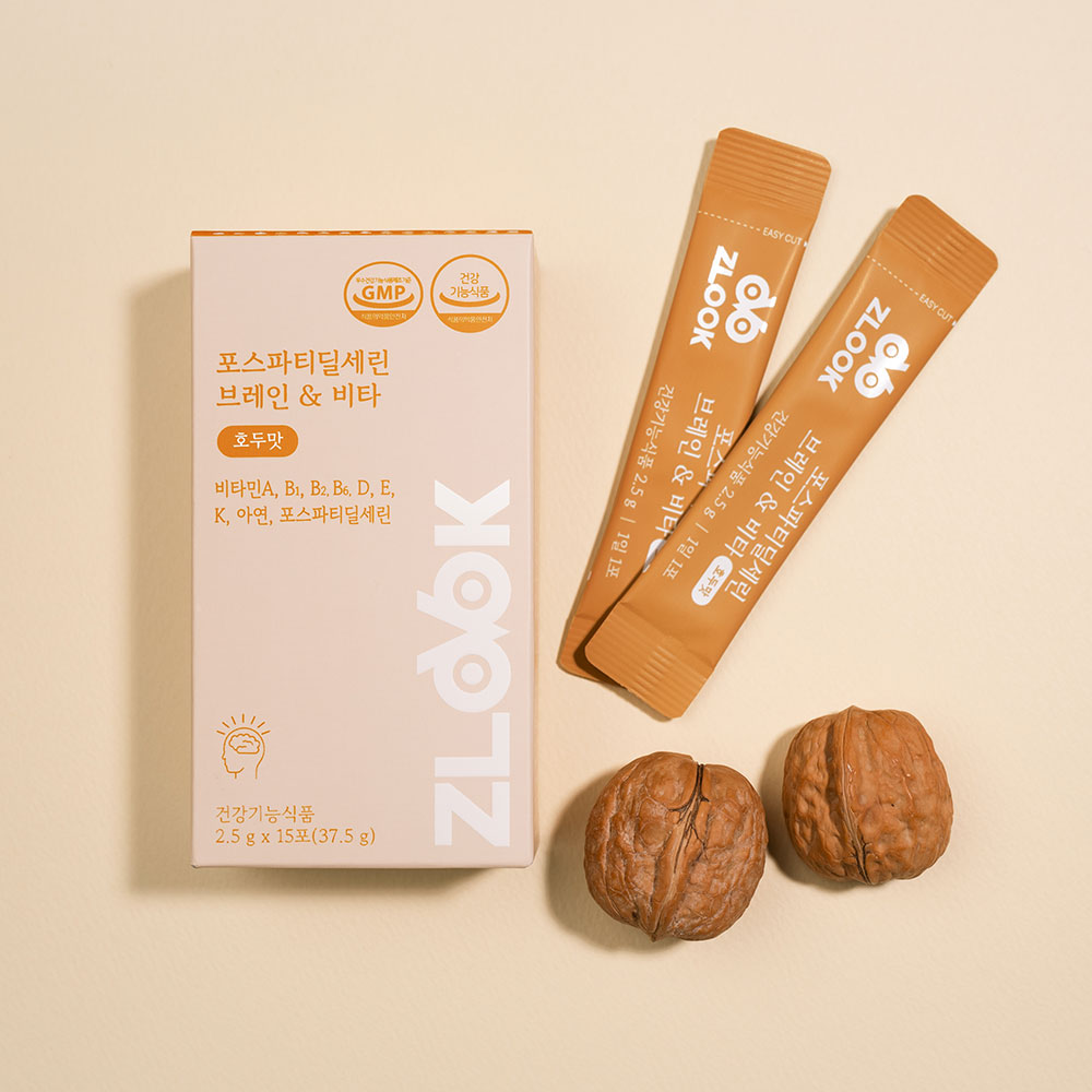 포스파티딜세린 브레인&비타 호두 PS 300mg 분말 인지력 두뇌 비타민 15포, 1개 - 상세 이미지 2