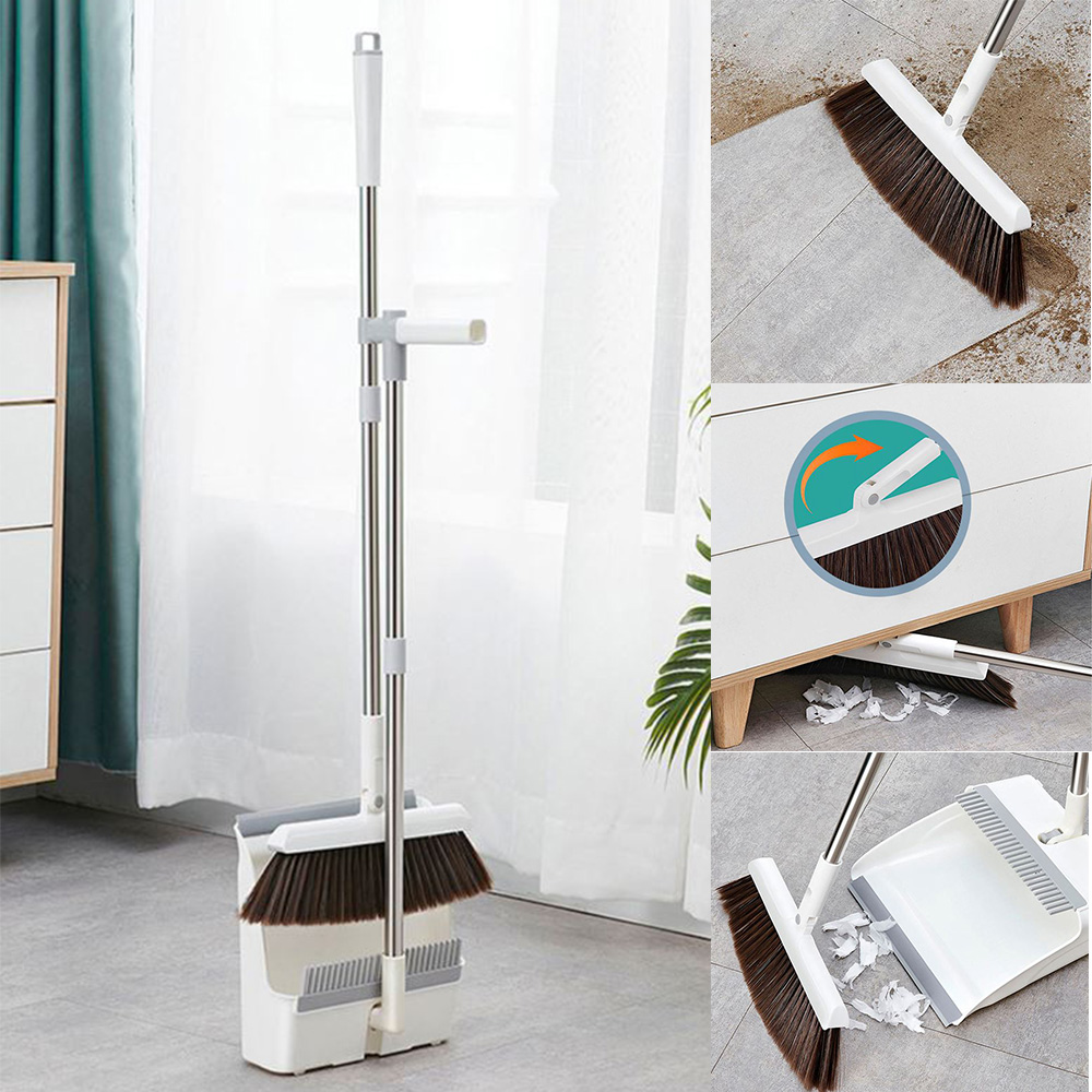 스탠드 폴딩 청소세트 바닥 먼지 각도조절 빗자루 쓰레받기