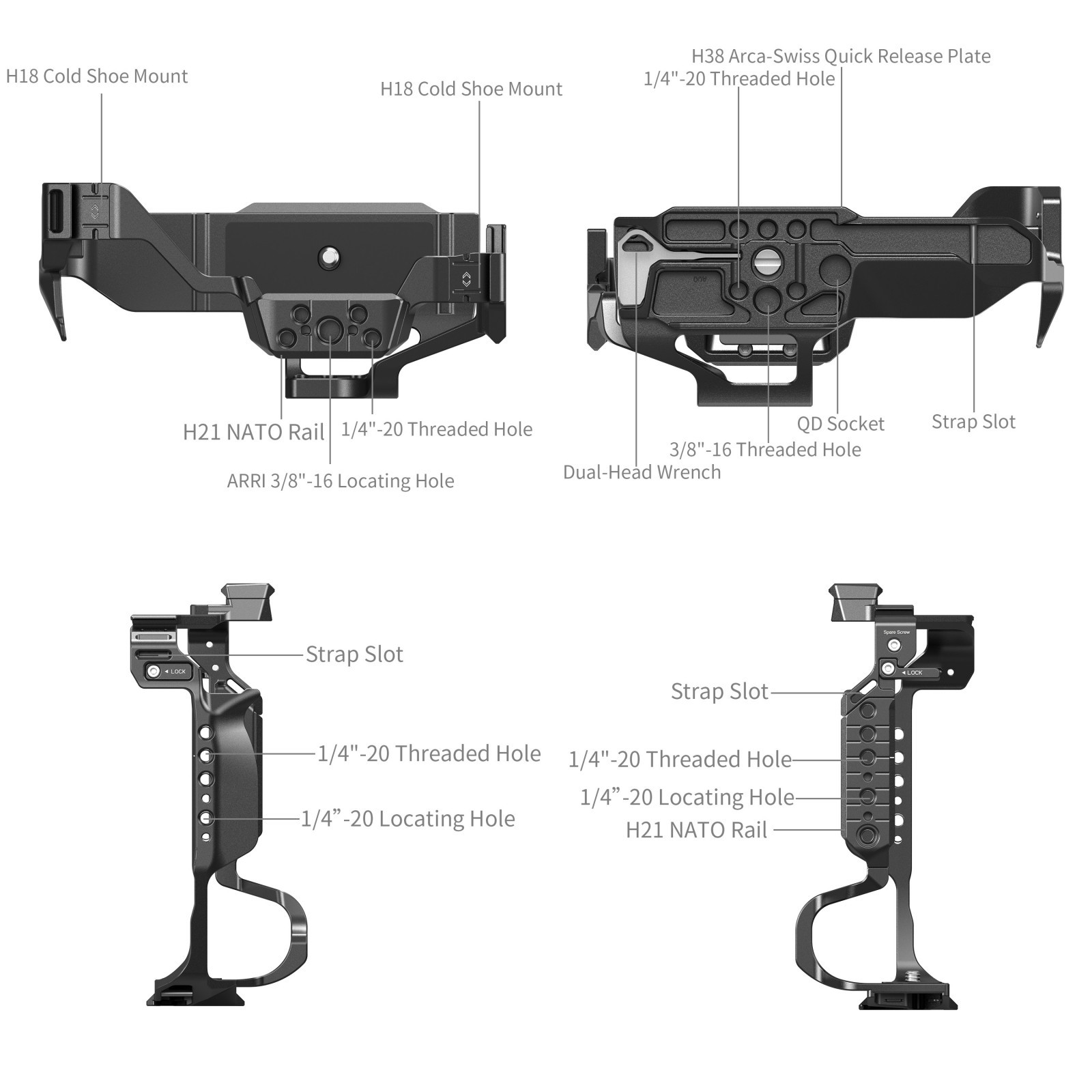 ​스몰리그 파나소닉 LUMIX S1R II/S5 II/S5 IIX/G9 II용 DMW-BG1/DMW-BG2 배터리 그립 호환 케이지 5147 - 상세 이미지 3