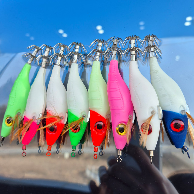 뉴 막 잡혀 왕눈이 에기 문어 쭈꾸미 갑오징어 두족류 전용 야광 맨들맨들 레드헤드 그린 고추장 - 상세 이미지 2