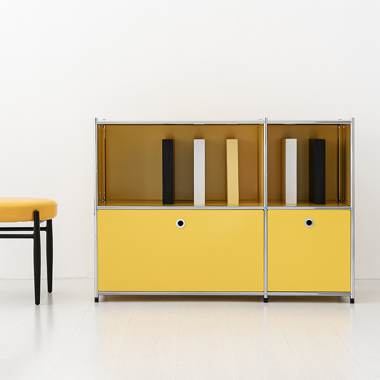 심플리 2x2 수납장 2문 BC616 1150mmx400mmx820mm, 2단, 소프트옐로우 4342.7792 - 상세 이미지 4