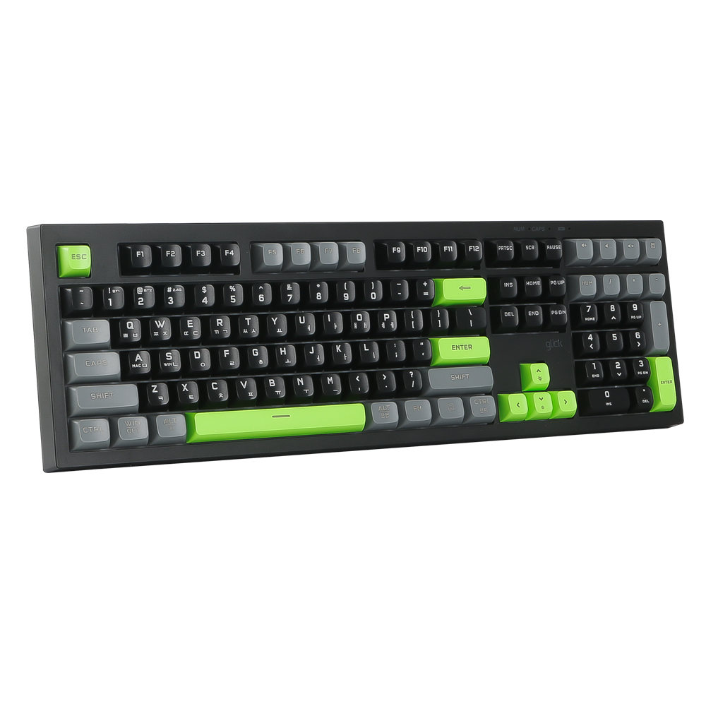 지클릭커 사일런스M 무소음 풀윤활 무선블루투스 키보드 방수 충격방지108 Poker Green, 멤브레인 - 상세 이미지 2