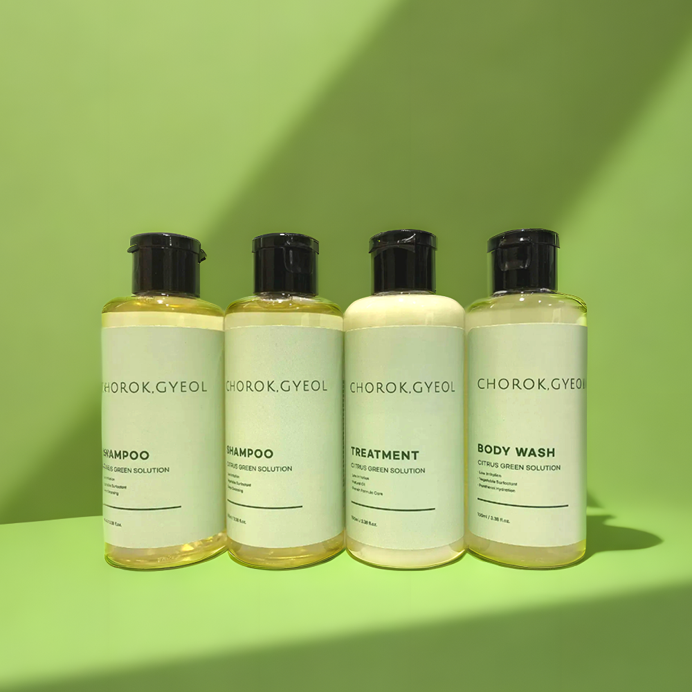 석회수 전용 트래블 키트 석회 제거 샴푸 트리트먼트 바디워시 여행용 세면도구 어메니티 제품 이미지