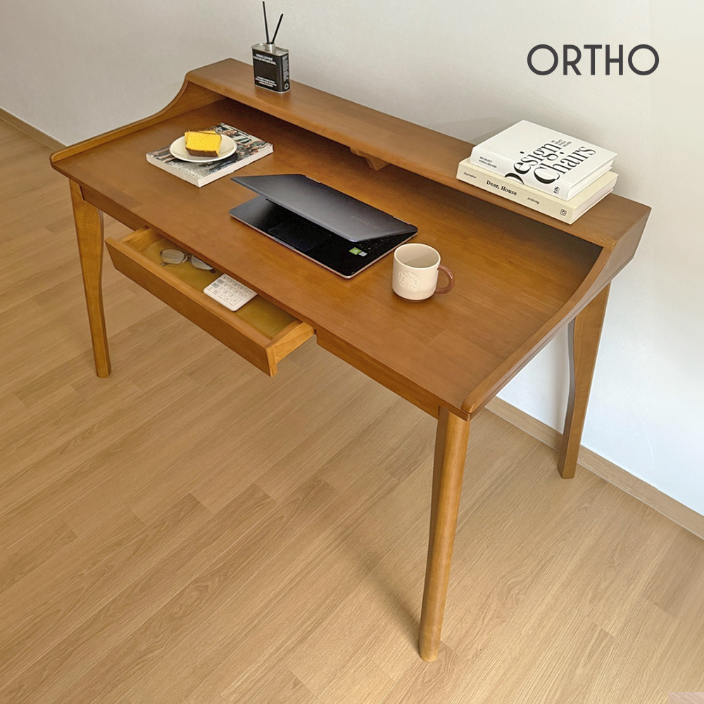 올쏘 마인 선반형 고무나무 원목책상 컴퓨터책상 테이블 1200