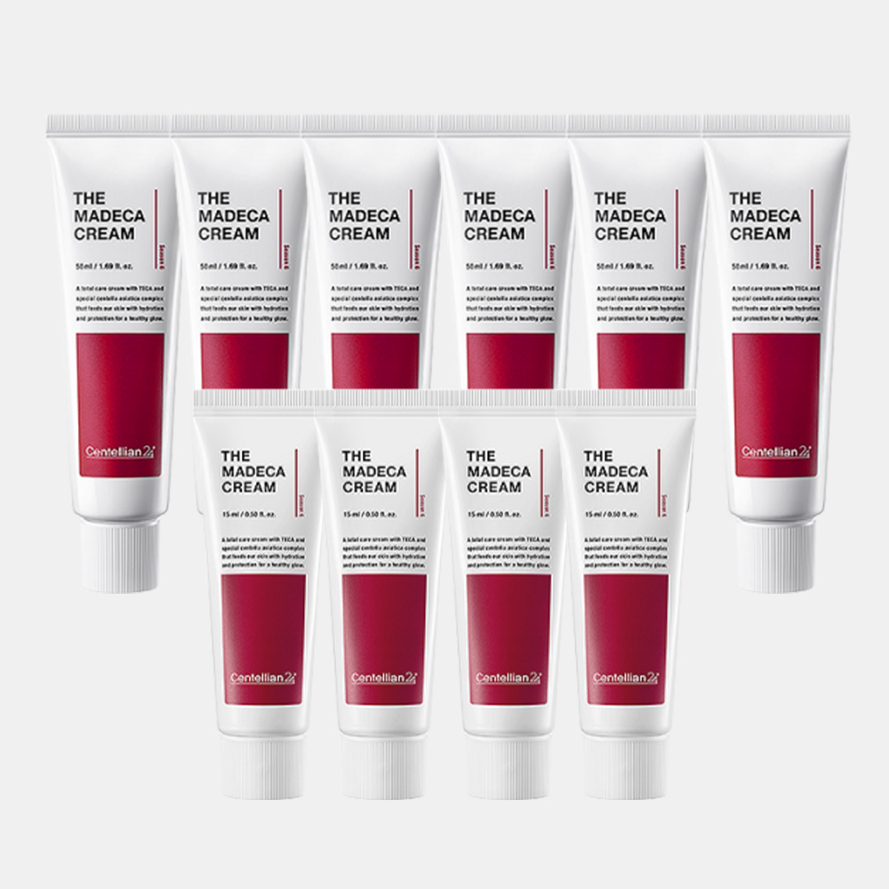동국제약 센텔리안24 더 마데카크림 50ml x 6개 + 15ml x 4개 /병풀크림 시카 테카(TECA) 주름개선 수분 보습 기미완화 안티에이징 탄력 잡티 개선에 도움 /시즌6 - 상품 이미지