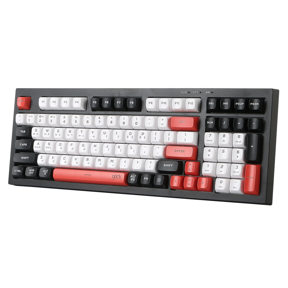 지클릭커 사일런스 M 무소음 풀윤활 무선 블루투스 키보드 방수 충격방지 Poker 98키, 멤브레인 - 상세 이미지 2