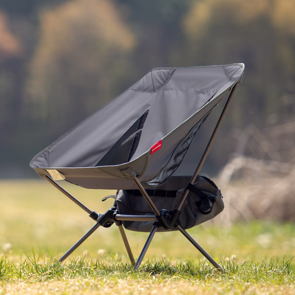 아이두젠 초경량 알루미늄 캠핑 의자 릴렉스 휴대용 접이식 체어 미들, 그레이, 1개