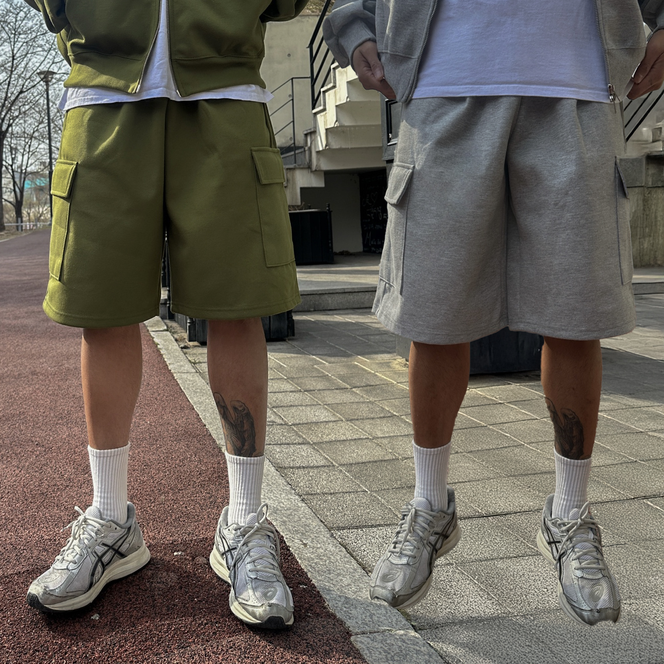 남자버뮤다팬츠 남자카고반바지 와이드반바지 - 상품 이미지