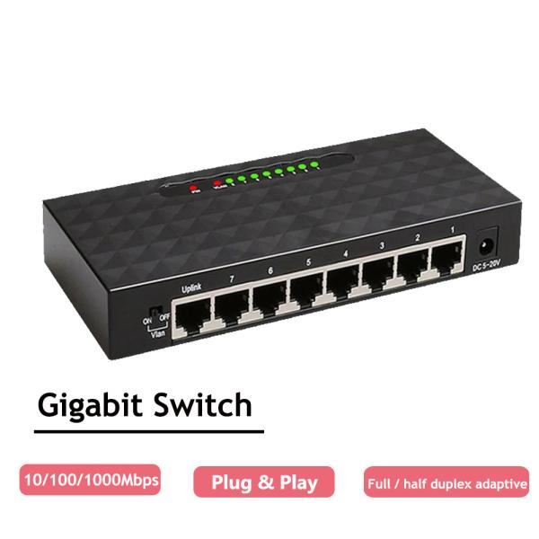 랜허브 기가비트 스위치 8 5 포트 1000Mbps 이더넷 고성능 네트워크 고속 Wifi 라우터 용 RJ45 허브 인터넷 인젝터 : 백억부자할미