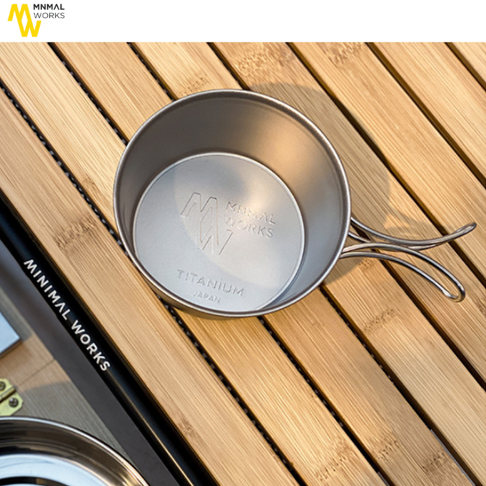 미니멀웍스 티타늄 폴딩 시에라 컵 480 캠핑 백패킹 컵 메쉬포켓 포함