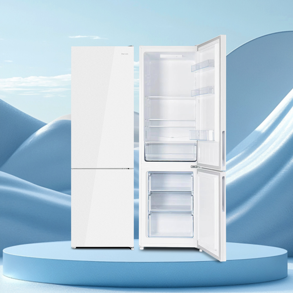 더함 소형 냉장고 2도어 냉장고 R262 왼쪽(좌), 냉동실 3칸 글래스화이트