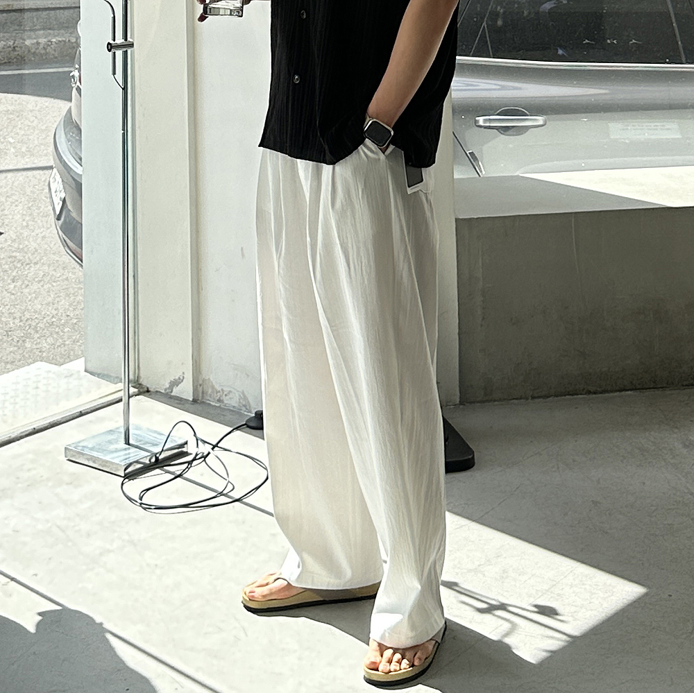 남자 여름청바지 데님 밴딩 팬츠 남자 와이드 청바지