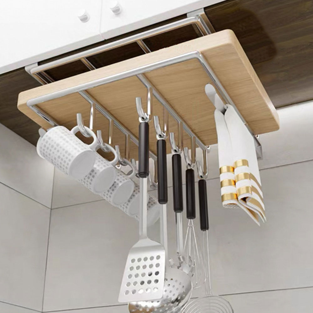 올인원 스텐 주방걸이 키친타올걸이 컵 정리대 조리도구 거치대 국자 도마 걸이 정리 제품 이미지