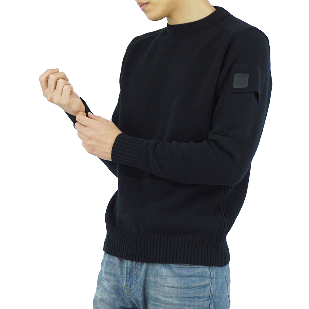 CP컴퍼니 메트로폴리스 시리즈 메리노 울 남성 니트 블랙 15CLKN018A 005528A 999 - 상세 이미지 3