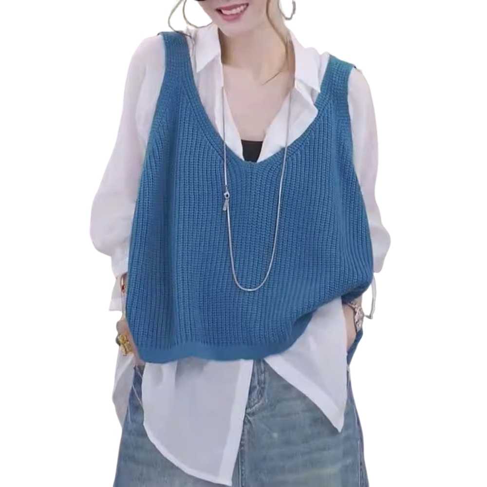 뷔에스트 드뮤어룩 봄 여름뜨게조끼 손뜨개 시스루 - 상세 이미지 5
