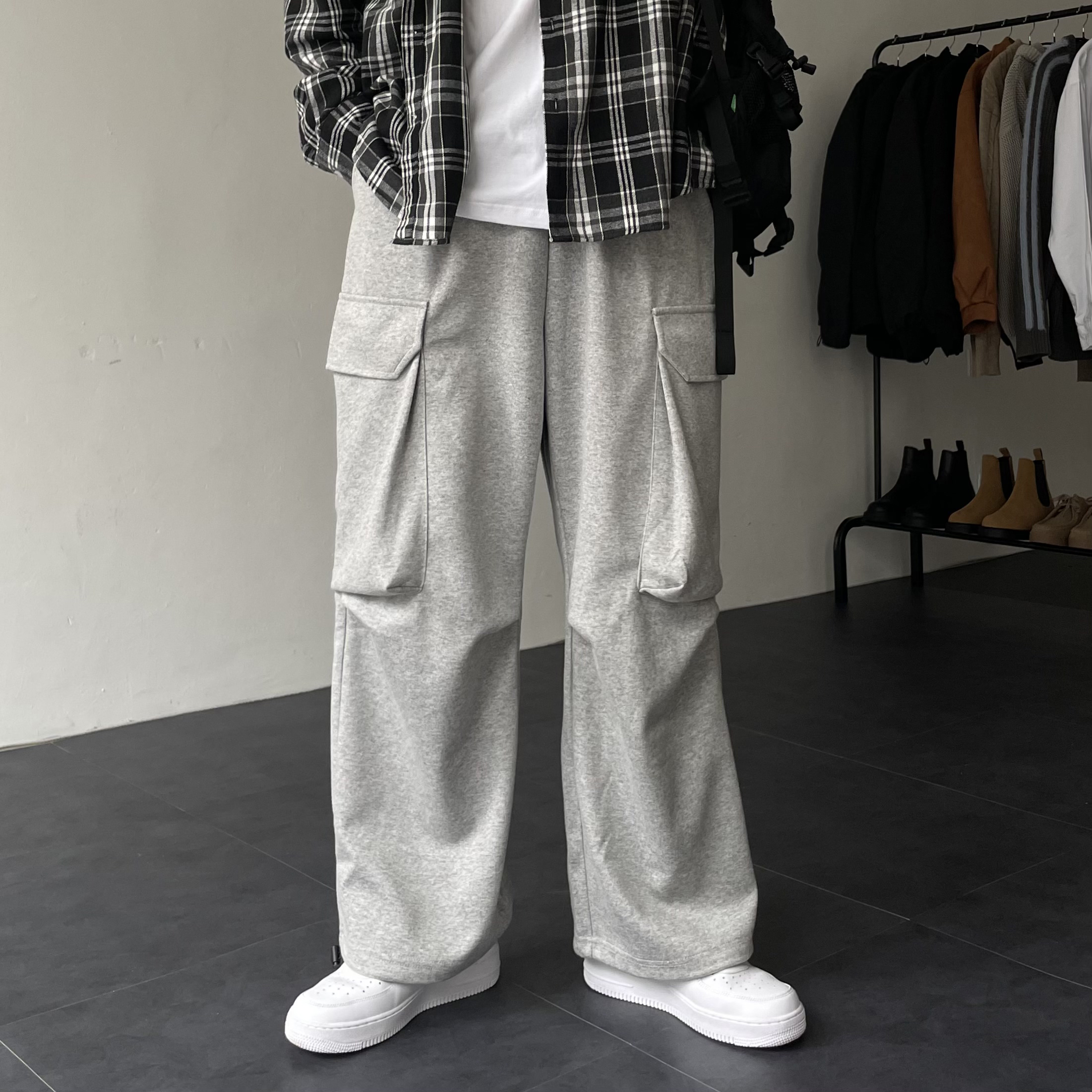벌룬팬츠 스웻팬츠 건빵바지 남자와이드카고팬츠 - 상세 이미지 4