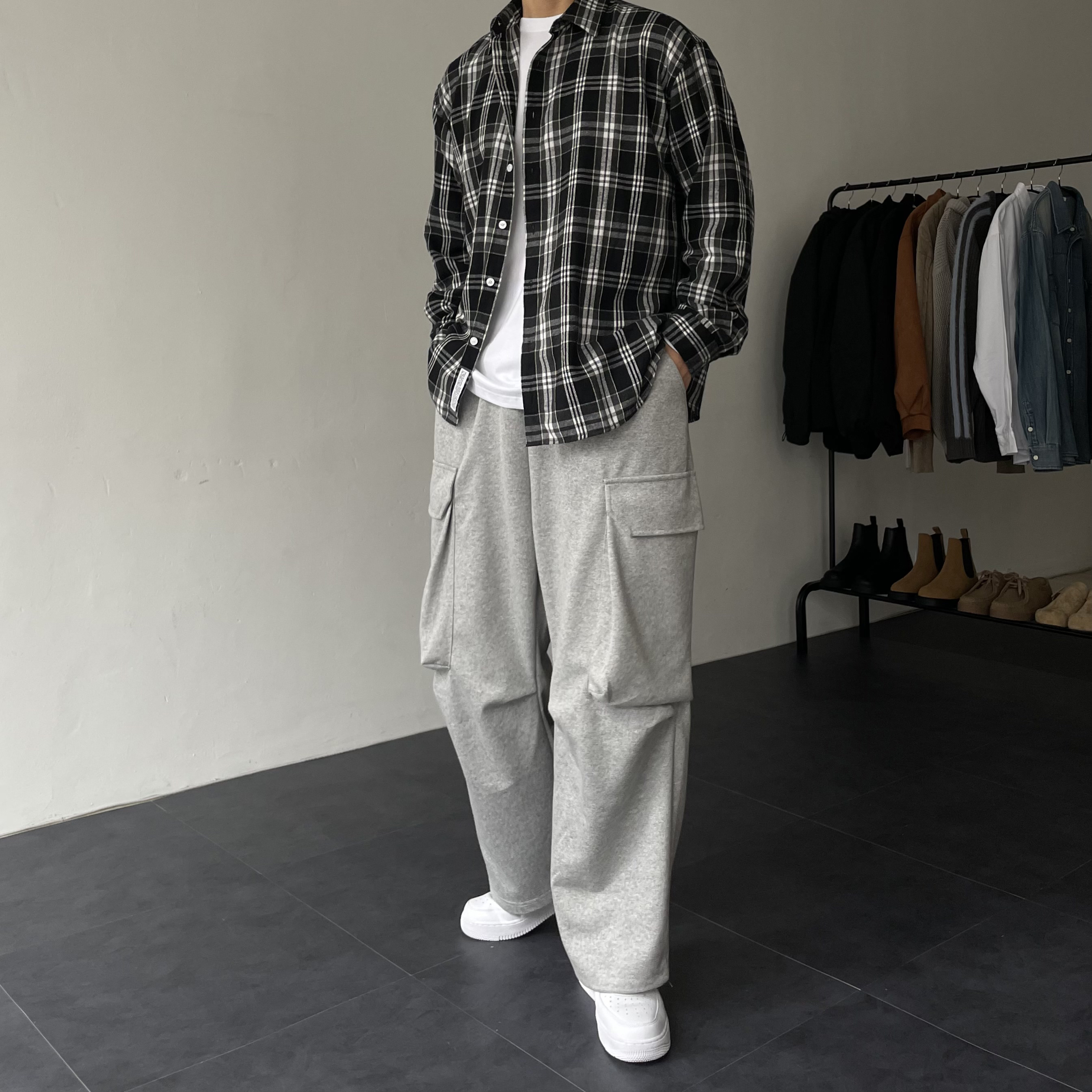 벌룬팬츠 스웻팬츠 건빵바지 남자와이드카고팬츠 - 상세 이미지 2