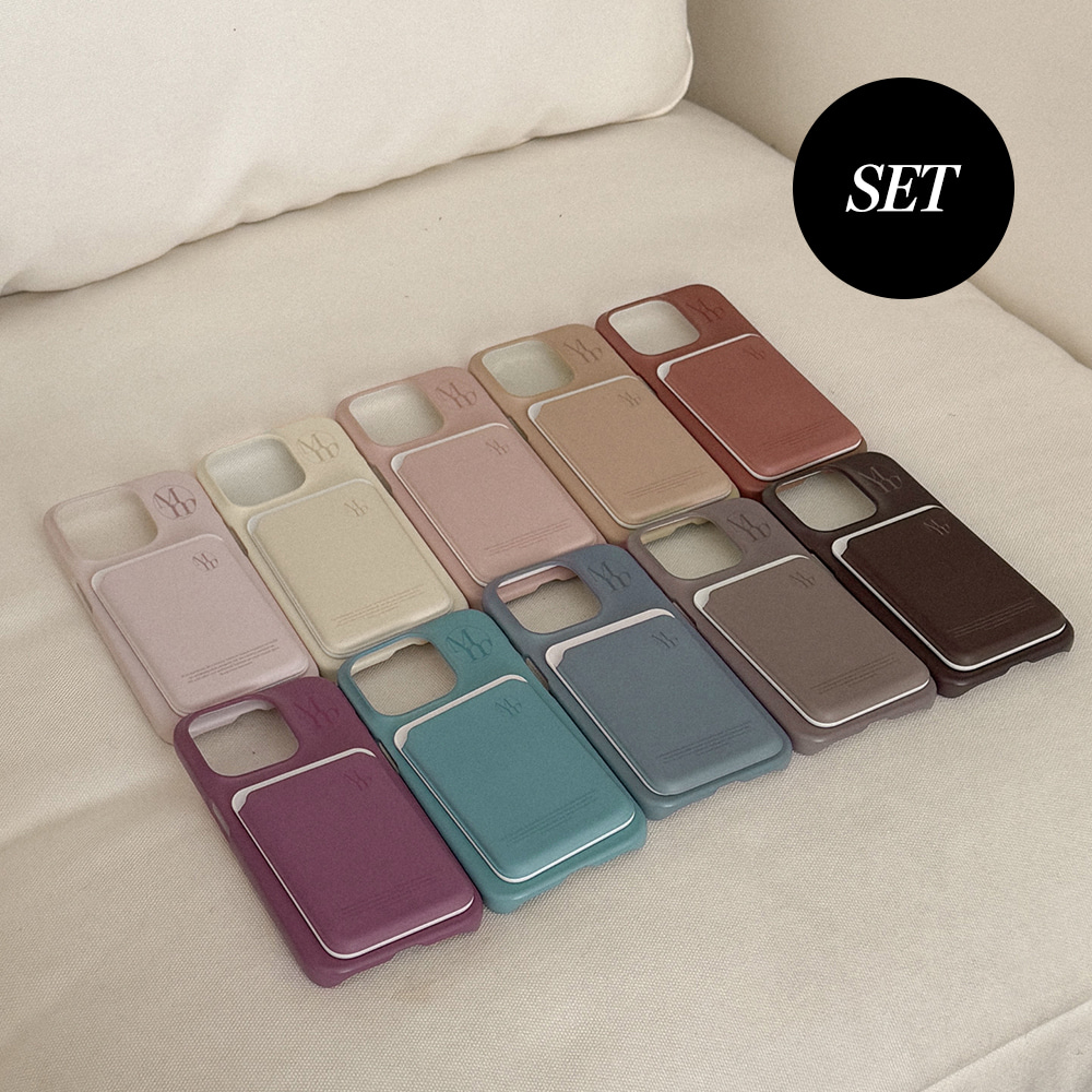 [SET] [mm] soft cream 무지 맥세이프 하드 케이스+맥세이프 카드슬롯 - 상품 이미지