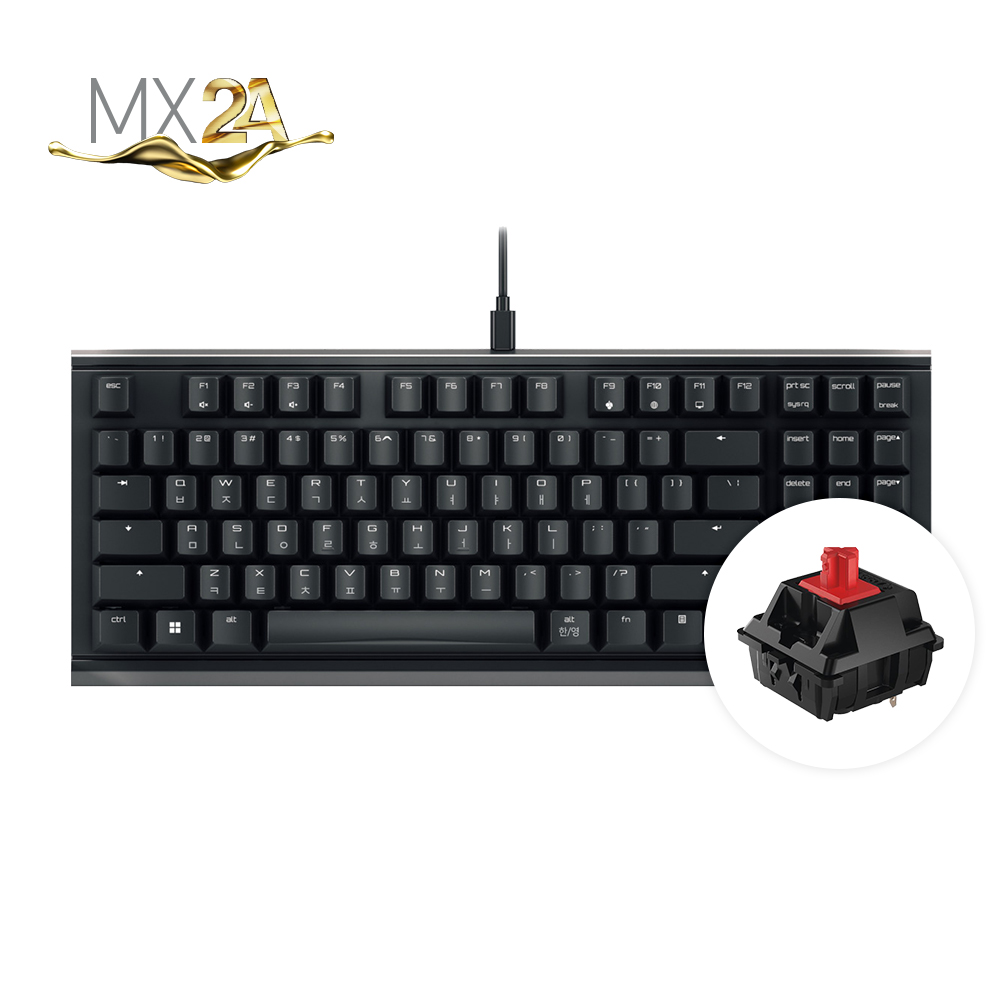 체리 MX 1.1 TKL 기계식 키보드 저소음 사무용 게이밍 텐키리스 블랙, 적축 - 상품 이미지