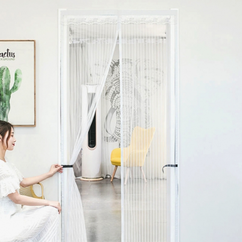 스트라이프 자석모기장 붙이는 방문 현관모기장 미세 방충망