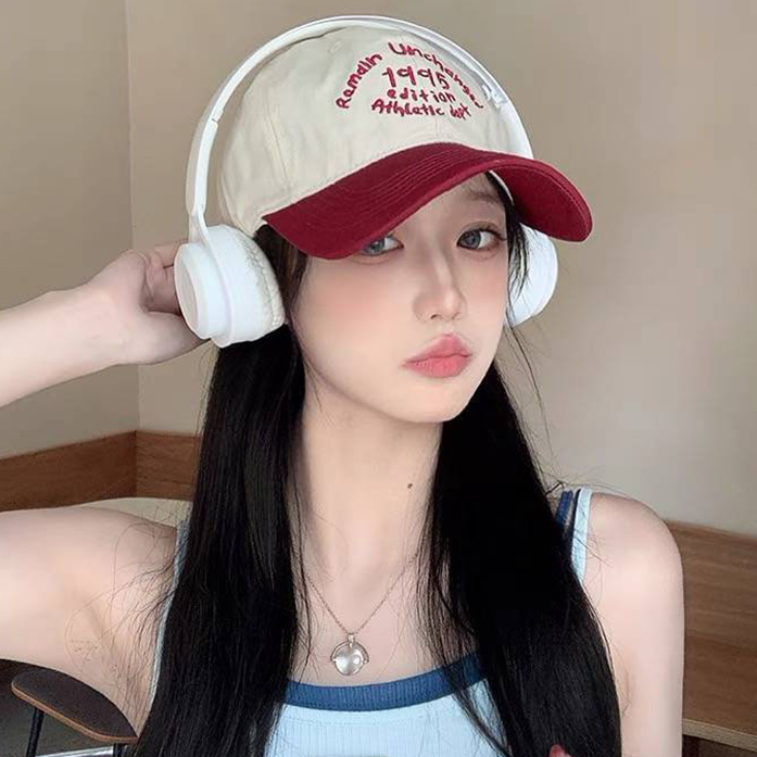 예쁜 로메인 자수 캡모자 캐주얼 야구 볼캡 여성 남성 커플 연예인 - 상세 이미지 3