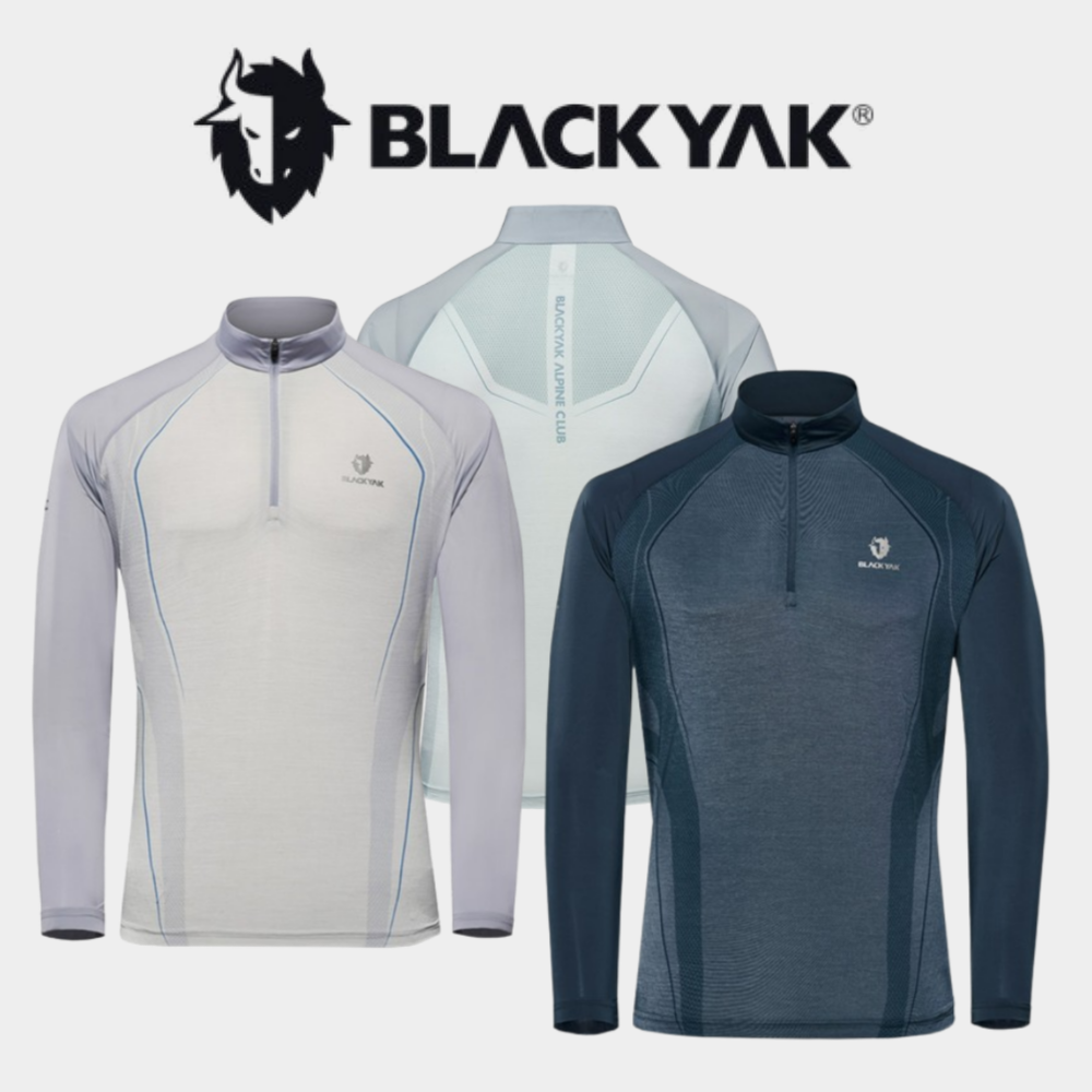 블랙야크 남성 여름 등산 반집업 티셔츠 냉감 프리즈 아이스 집업티 1BYTSM4017