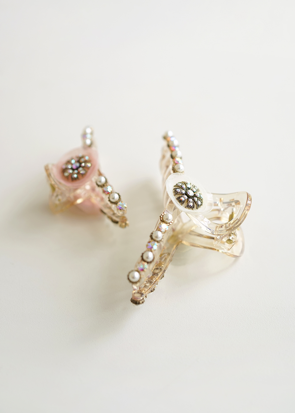 루드 데이지 크리스탈 진주 헤어집게핀 L25SSAC30