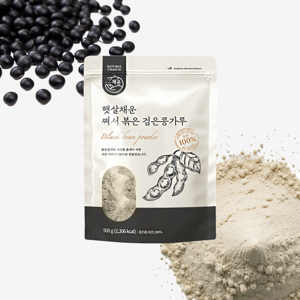 국산 쪄서 볶은 서리태 가루 분말 검은콩가루 500g, 1개