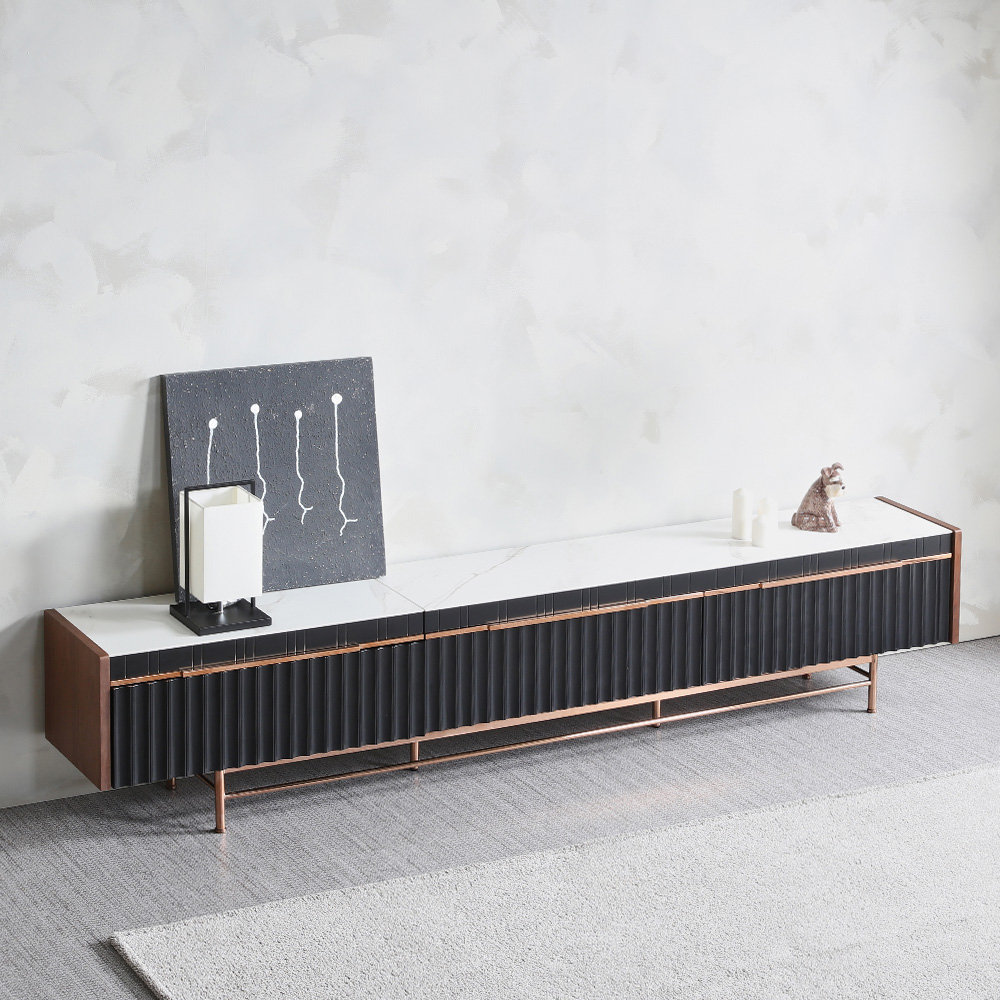 스코나 NEW 커티스 로즈골드 포세린 세라믹 2700 거실장 티비장