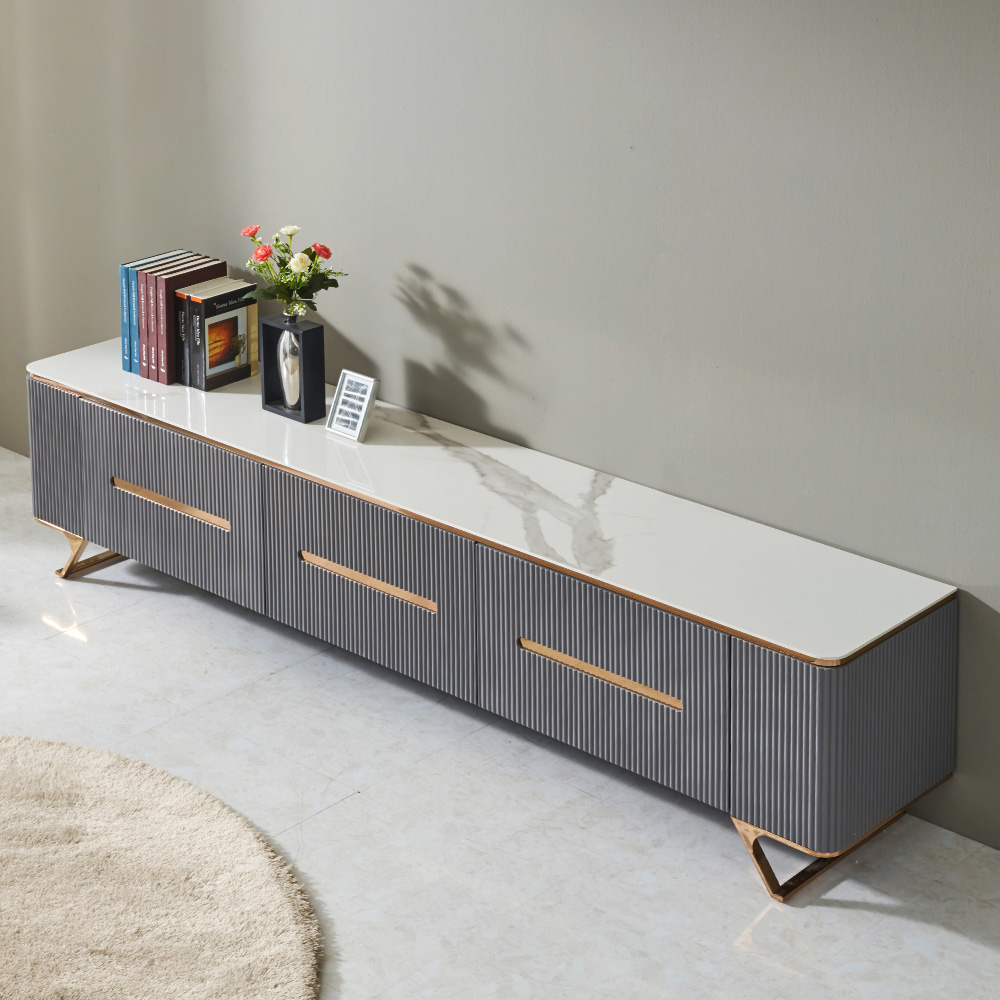 스코나 리벨스 템바보드 그레이 포세린 세라믹 2100 거실장 TV장