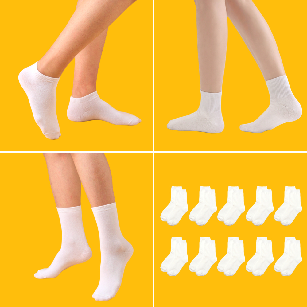 여성 무압박 면양말 무지 흰색 데일리 여자삭스 세트