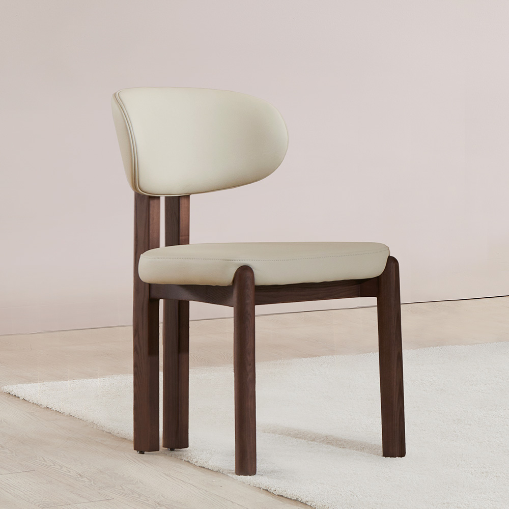 스코나 라토스 실리콘레더 애쉬 원목 식탁 의자