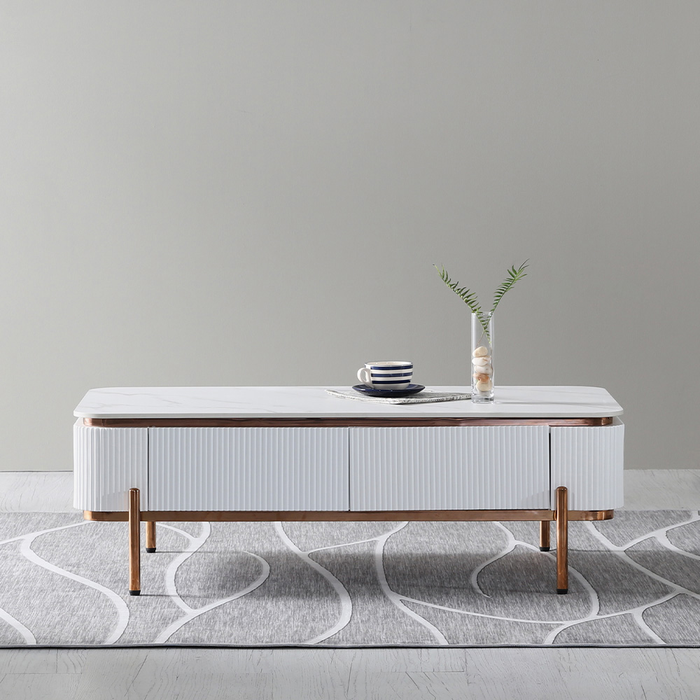 스코나 로프턴 템바보드 로즈골드 포세린 포세린 세라믹 소파 테이블