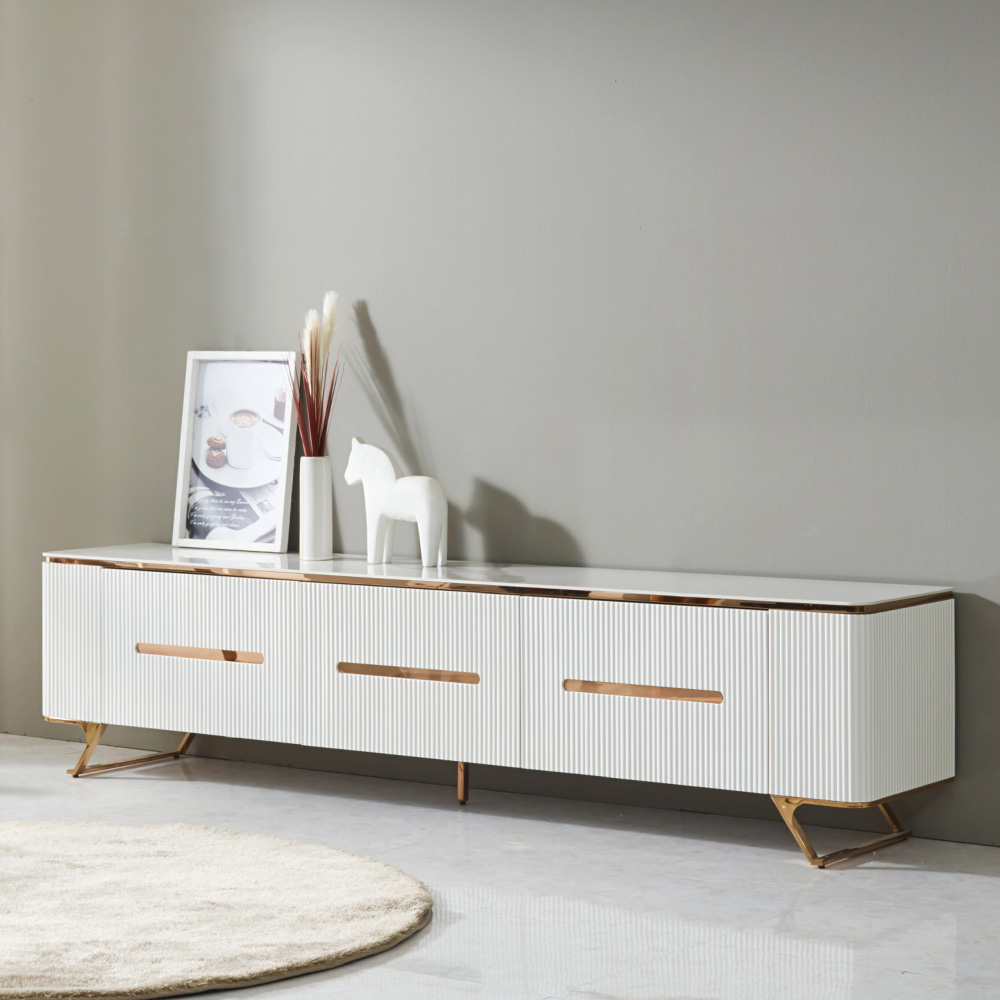 스코나 리벨스 템바보드 로즈골드 포세린 세라믹 2100 거실장 TV장