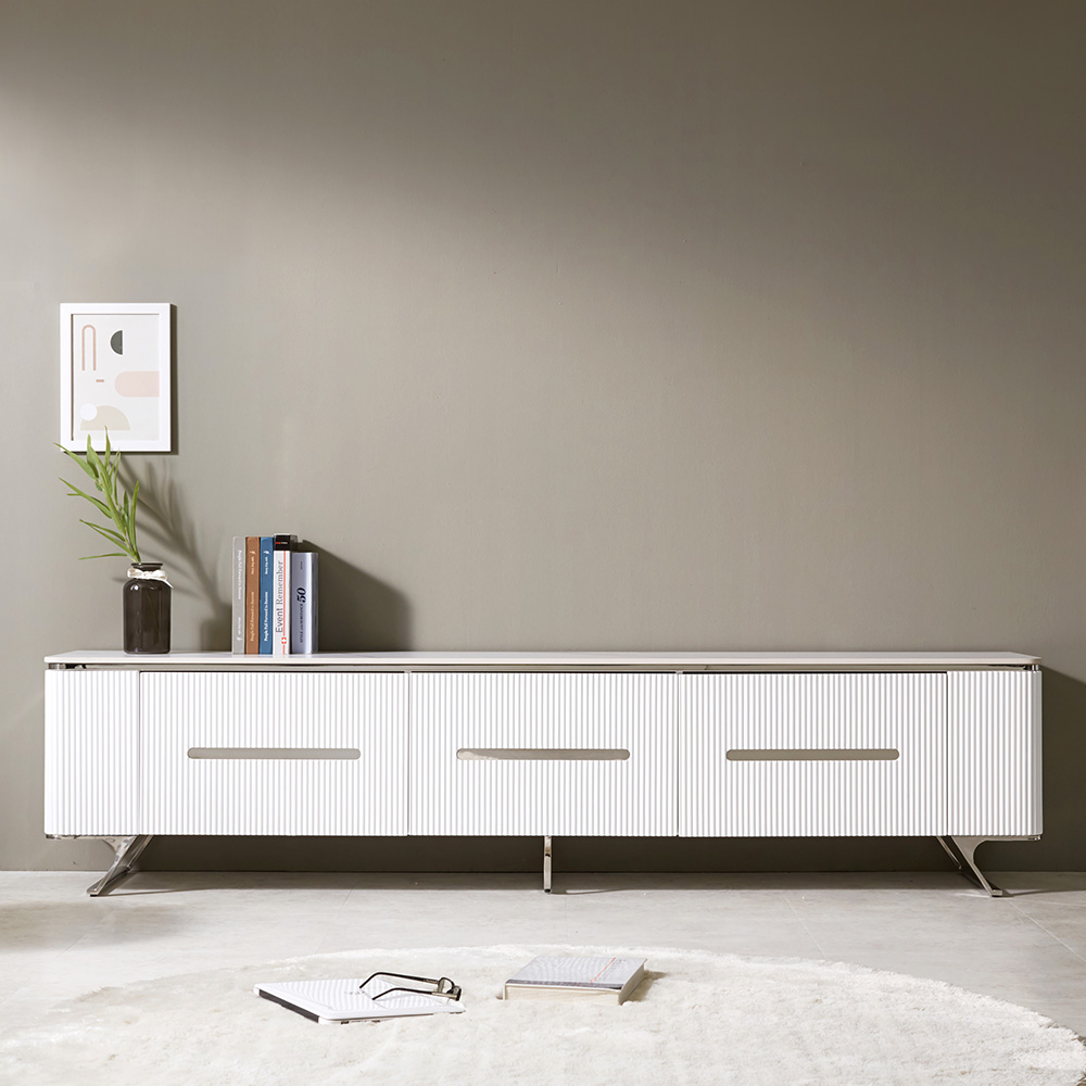 스코나 리벨스 템바보드 실버 포세린 세라믹 2100 거실장 TV장