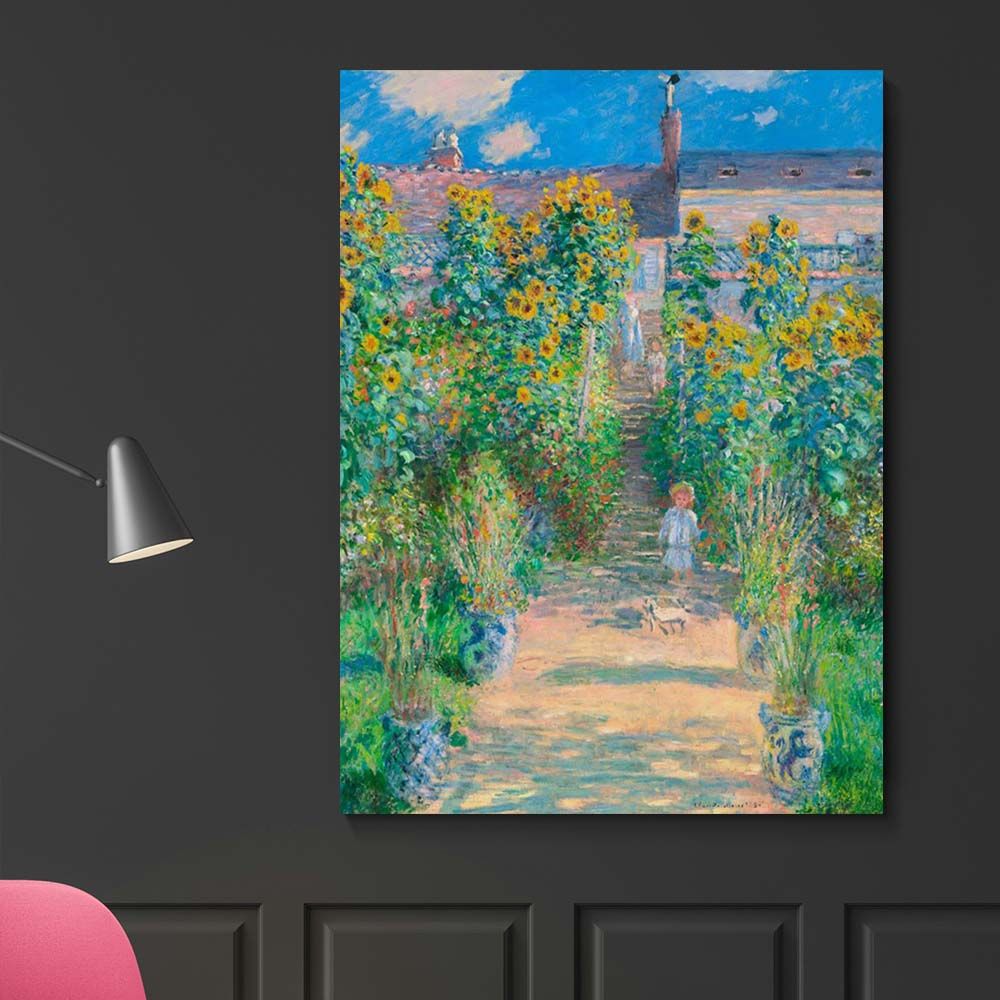 클로드 모네 베퇴이유의 화가의 정원 80 x 100cm 명화 풍경 그림 대형 캔버스 액자 - 상세 이미지 2