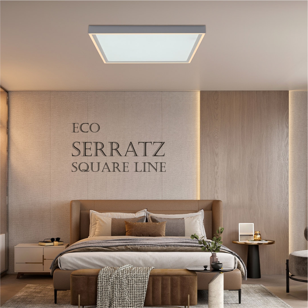 LED 에코 세라츠 사각 라인 리모컨 방등 640+640mm 50W 플리커프리 전등 조명 - 상세 이미지 2