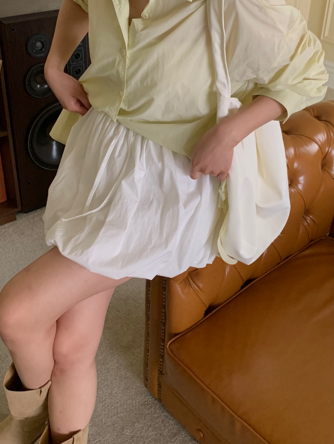 핀터 펌킨 벌룬 미니 스커트 4color (치마바지/ 미니스커트/ 벌룬스커트/ 화이트스커트/ 밴딩스커트) 상세 이미지 13