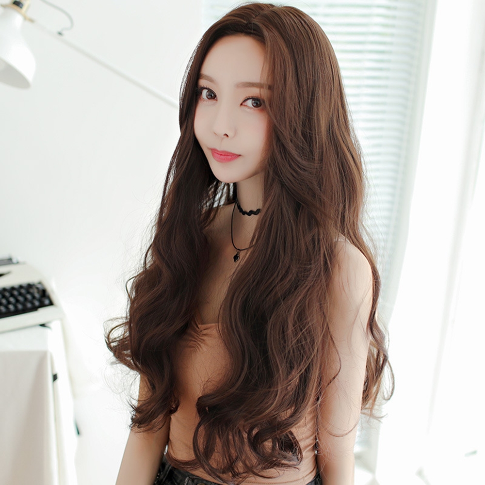 자연스러운 웨이브 가발 긴머리 롱가발 펌 통가발 전체 가발 - 상세 이미지 4