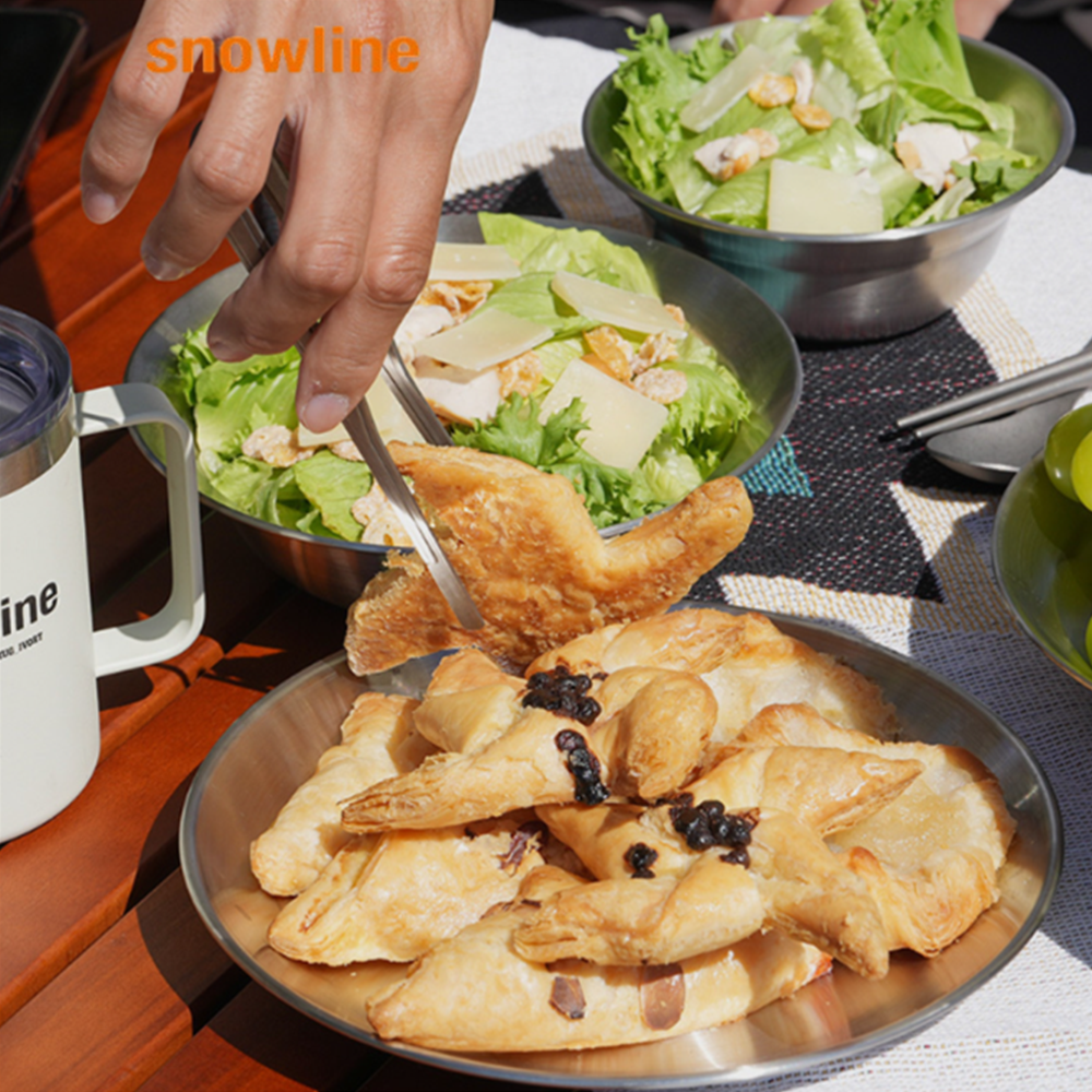 스노우라인 캠핑 식기세트 6P 스테인레스 캠핑 식기 수납가방 포함